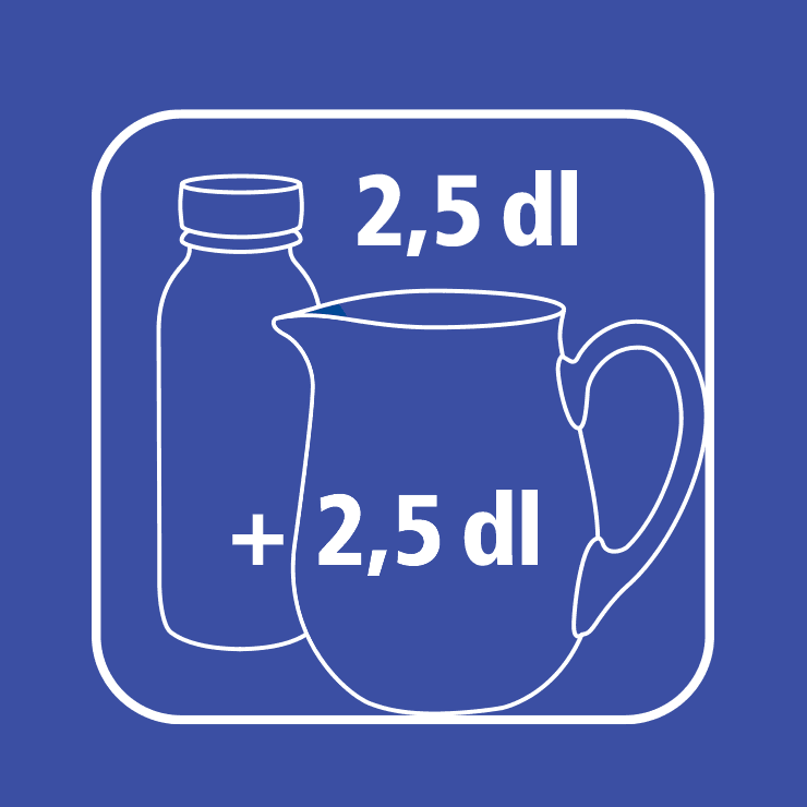 250 ml kalte Vollmilch und 250 ml kalter Vollrahm in eine Schüssel geben.