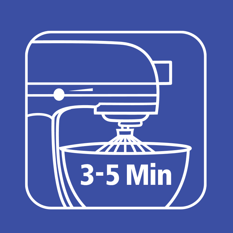 Mit dem Rührgerät 3-5 Minuten auf höchster Stufe aufschlagen. Grössere Mengen (ab 5 l) ca. 10 Min. aufschlagen. Die Mousse wahlweise salzig mit Fisch-, Fleisch-, Gemüsepürees, Kräutern oder süss z.B. mit Fruchtpüree zubereiten. 