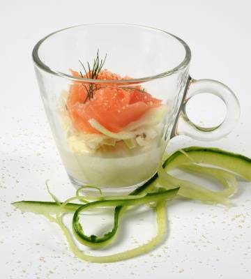 Geräucherter Lachs mit Honig-Senfcrème