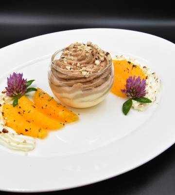 Mousse au Chocolat mit Orangen Joghurt