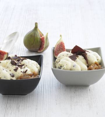 Mousse au chocolat et fiques